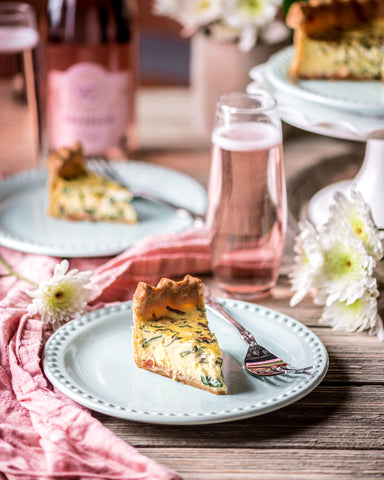 Easy quiche recipe and Lot 197 Prosecco Rosé Pairing