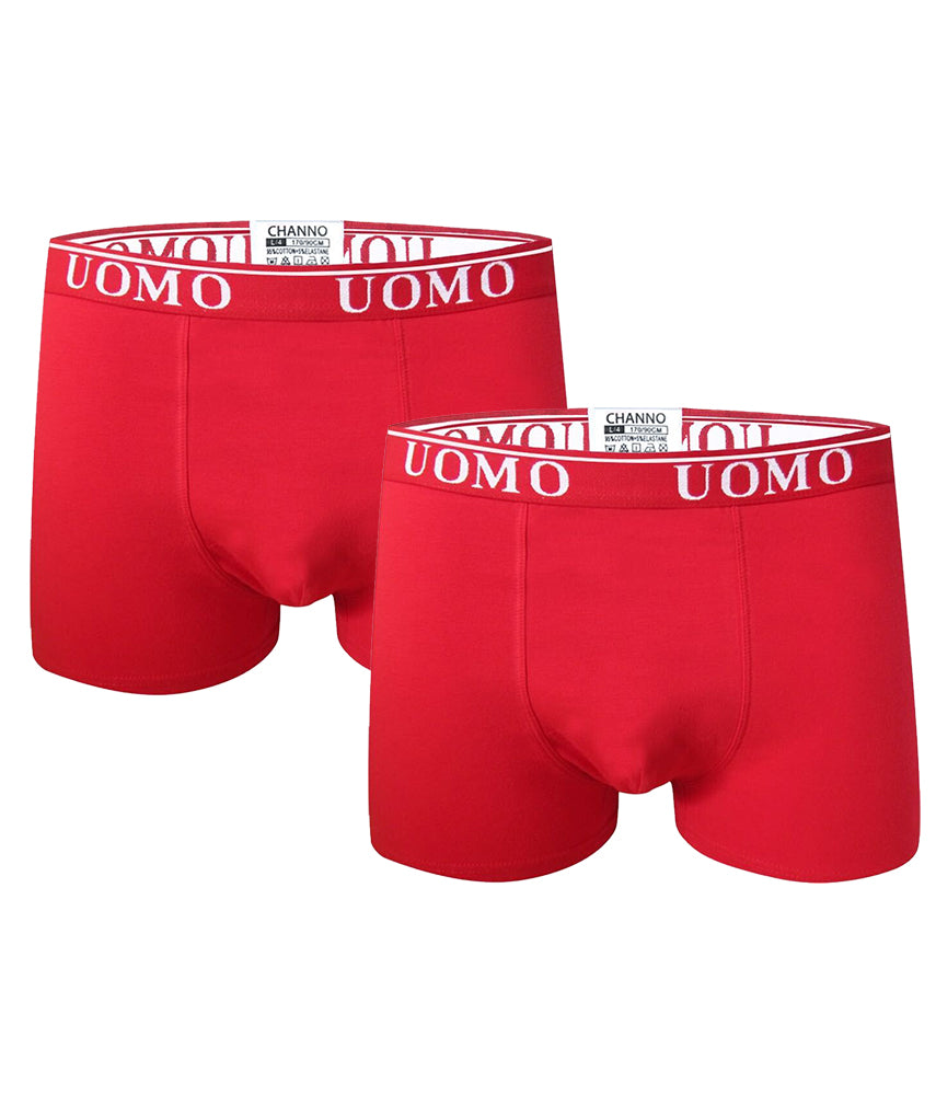 Boxers de Algodón Básicos Ajustados de Color Rojo Liso, Cómodos y – Channo
