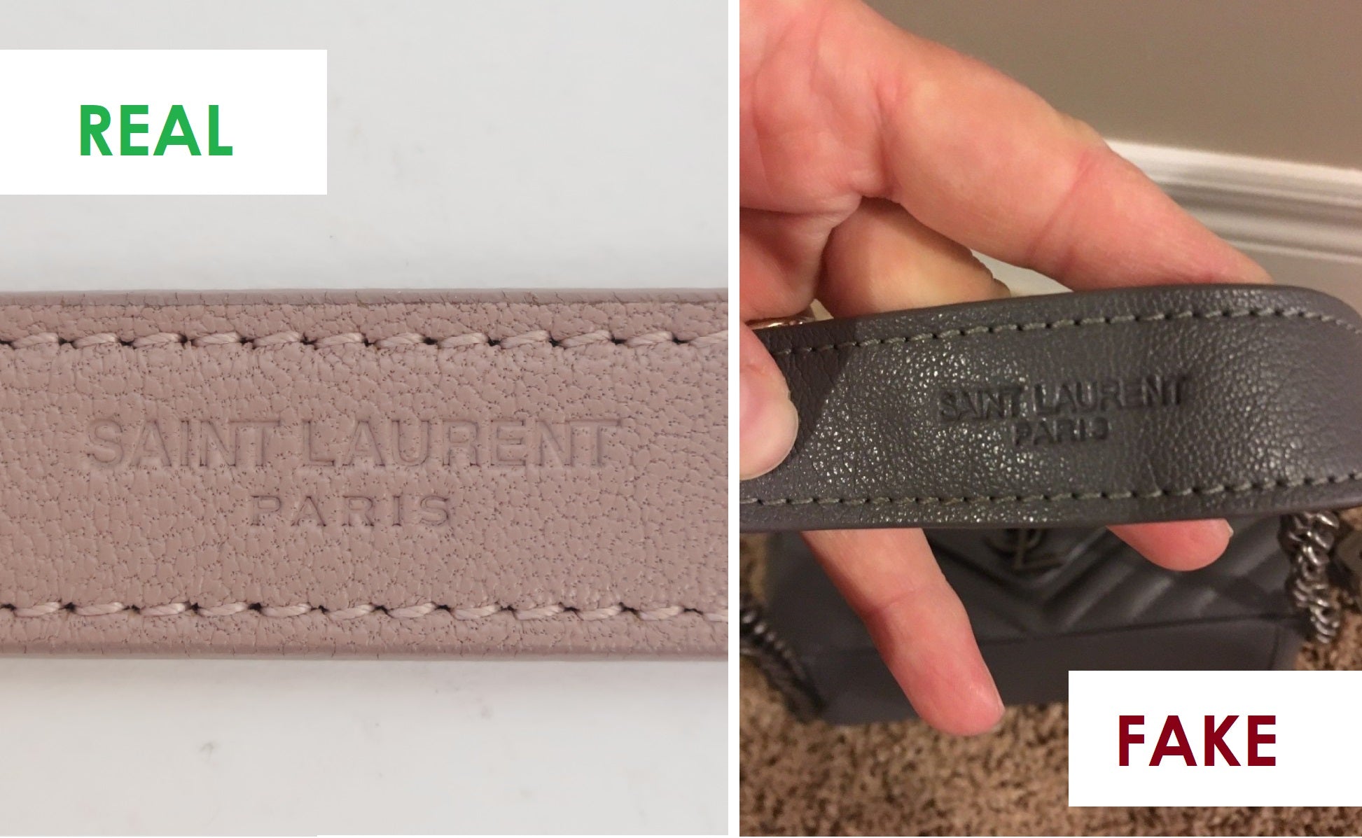 REAL vs FAKE YSL HANDBAG  How to Spot Fake Saint Laurent LOULOU