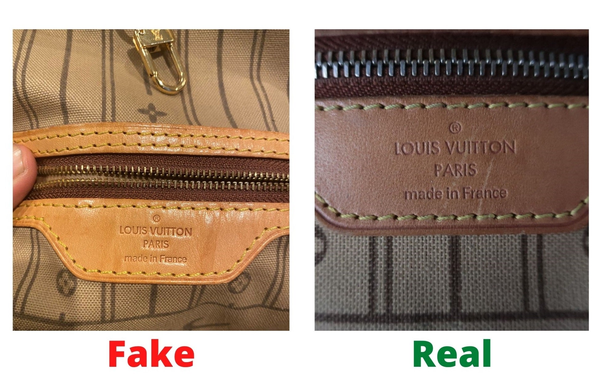 Fake Louis Vuitton Neverfull vs Real: Important Details You Should Definitely Pay Attention To (With Photo Examples) neverfull monogram real vs fake heat stamp