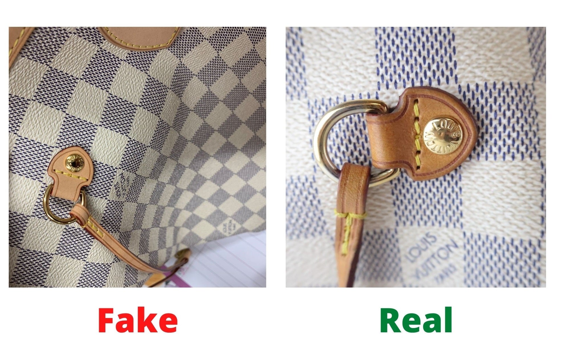 Fake vs Real LV * How to spot a fake Louis Vuitton Neverfull bag 