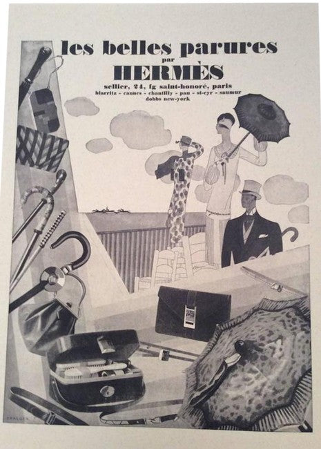 1930 AD Hermes estampado antiguo