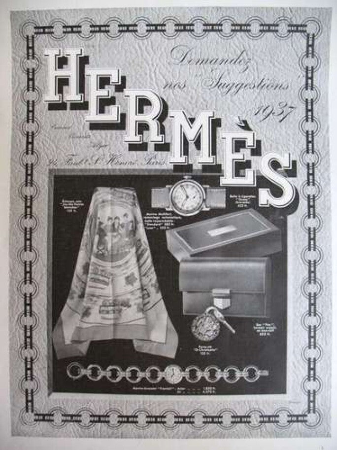 1937 Hermes ad vintage bufanda