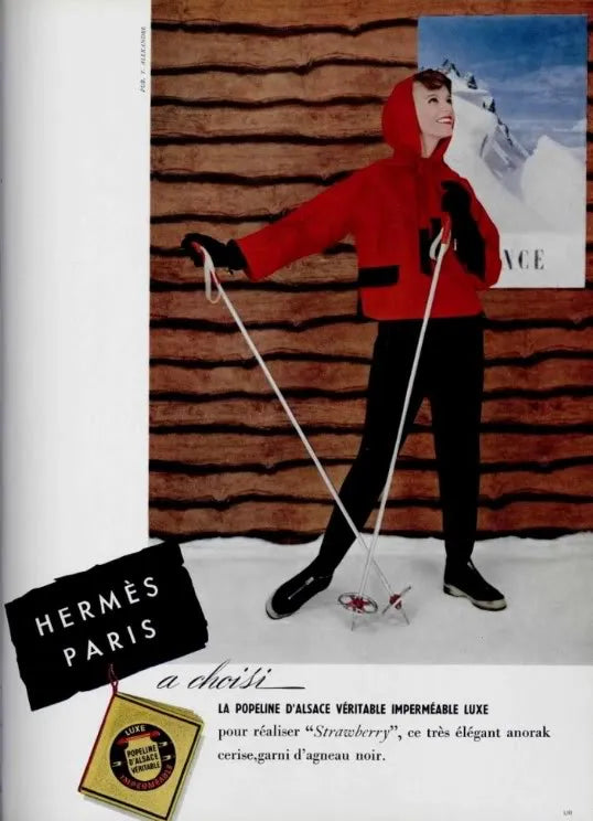 1957 anuncio impreso de Hermes Vintage
