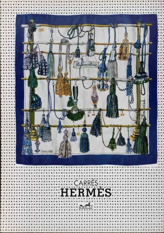 1961 silk carre hermes printed ads