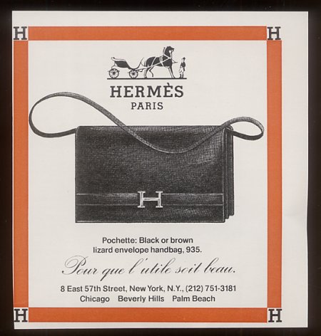 1978 hermes clutch printed ad