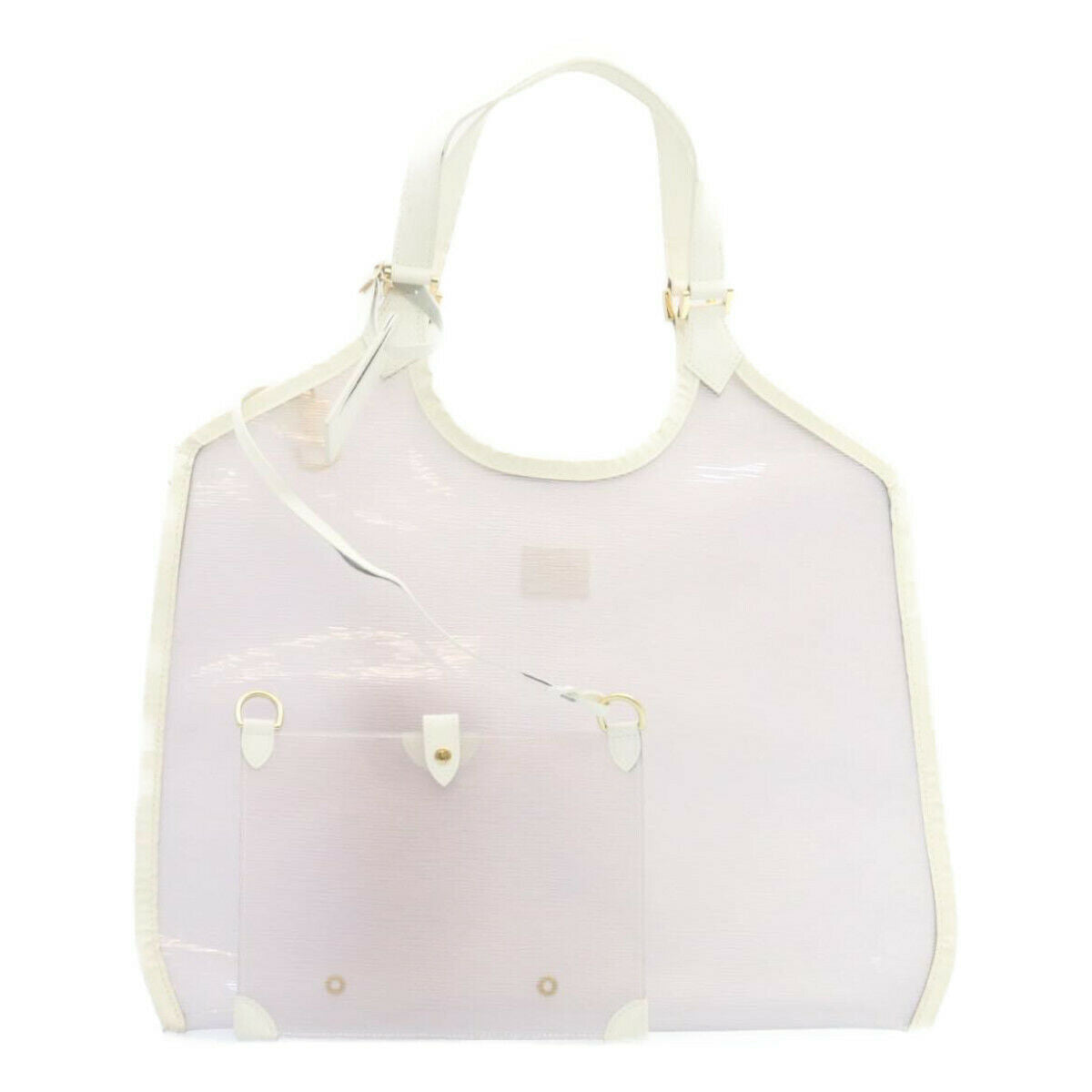 Louis Vuitton Vinyl Leather Clear White Epi Bhia Hand Bag