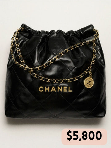 Chanel 22 Shiny Calfskin & Gold-Tone Metal