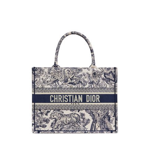 Dior Book Tote Medium Toile de Jouy Blue