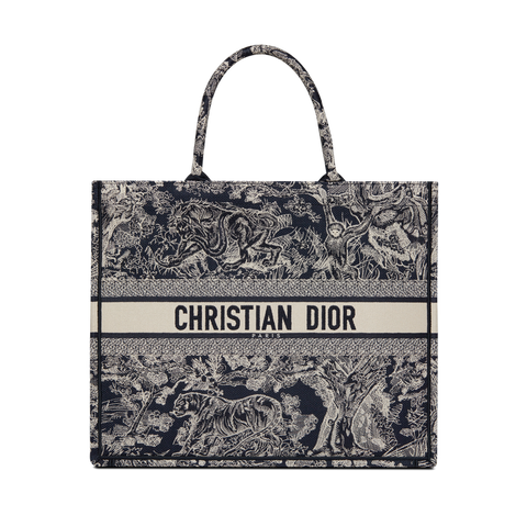 Dior Book Tote Bag Large Toile de Jouy Reverse