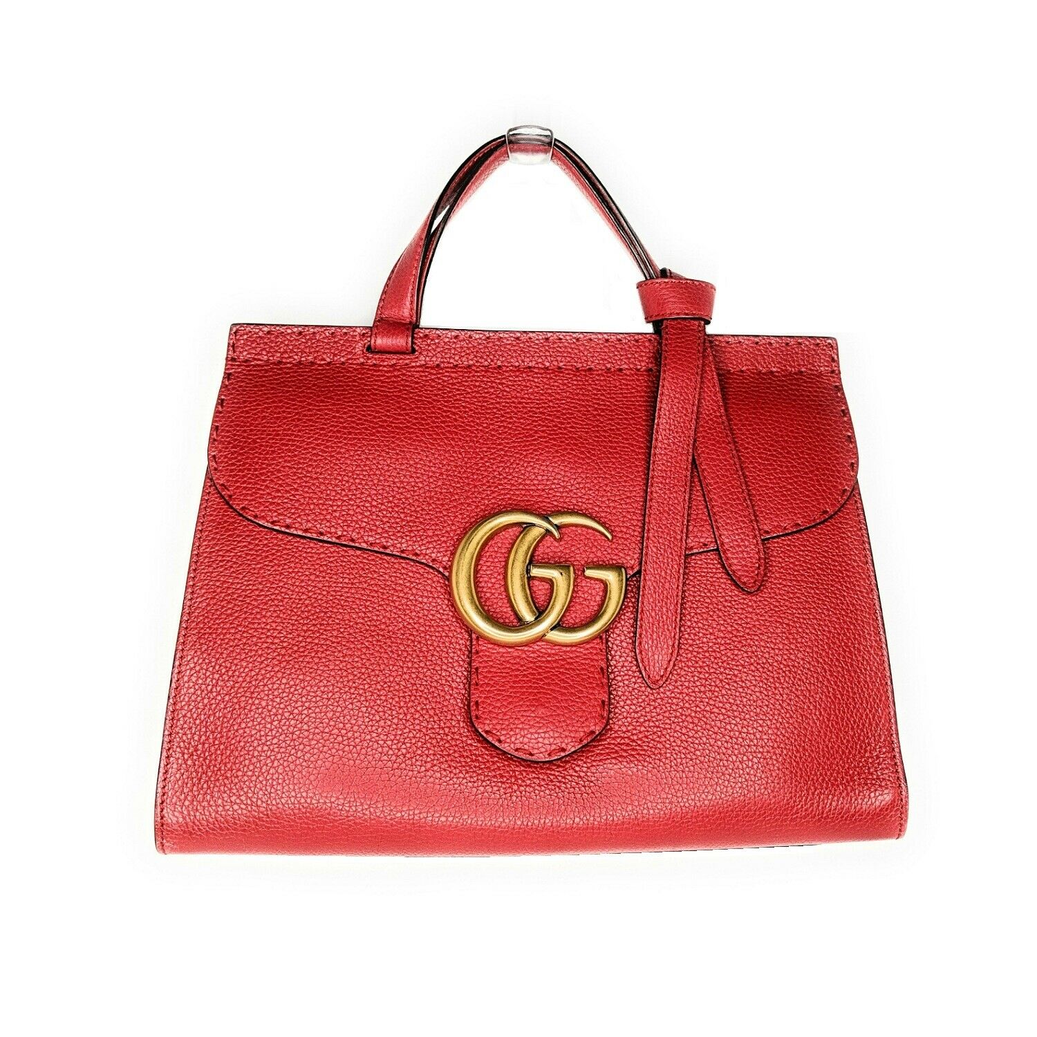 Gucci Red GG Marmont Top Handle Bag