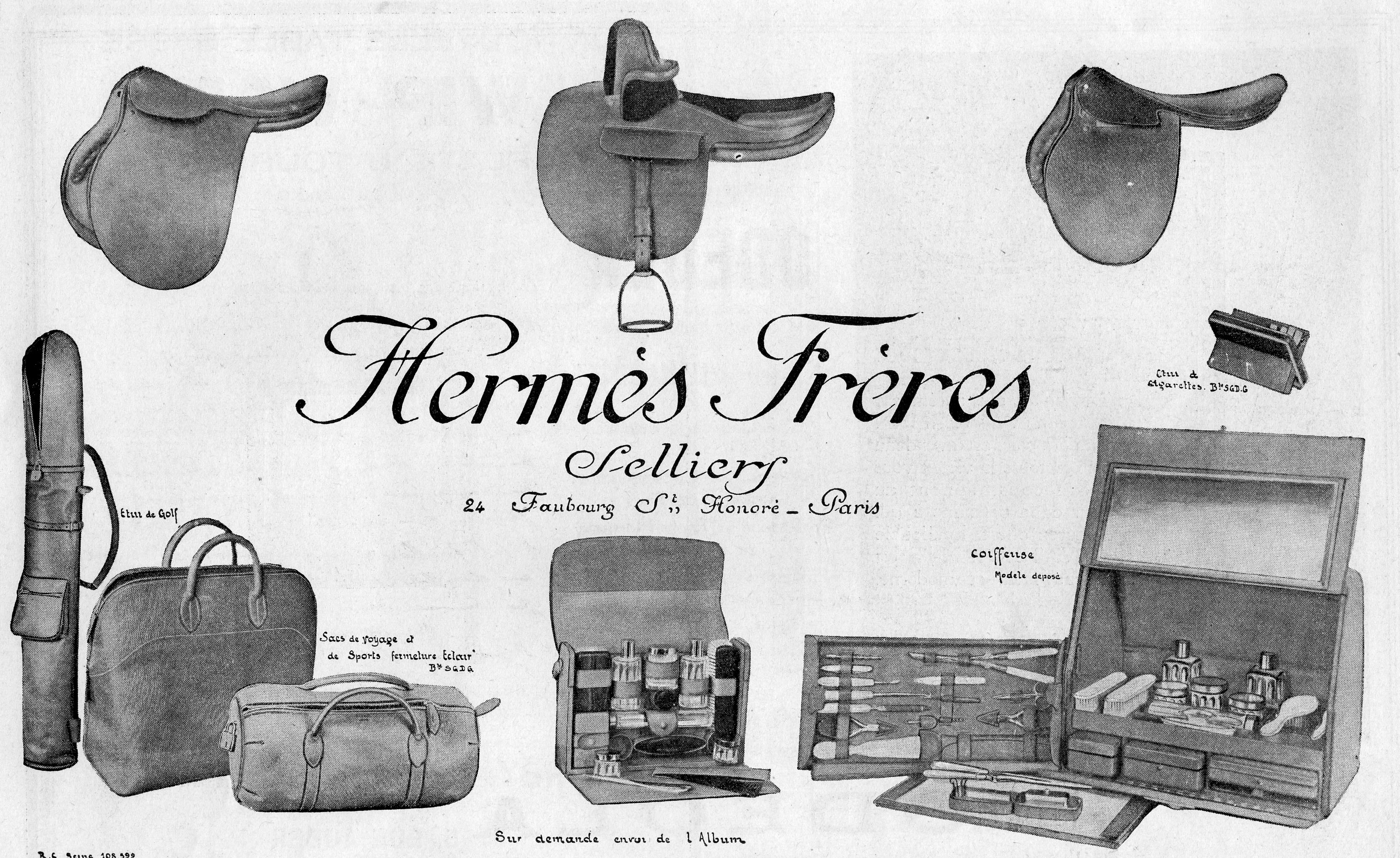 Hermès-1923 anuncios vintage fabricante de productos de lujo