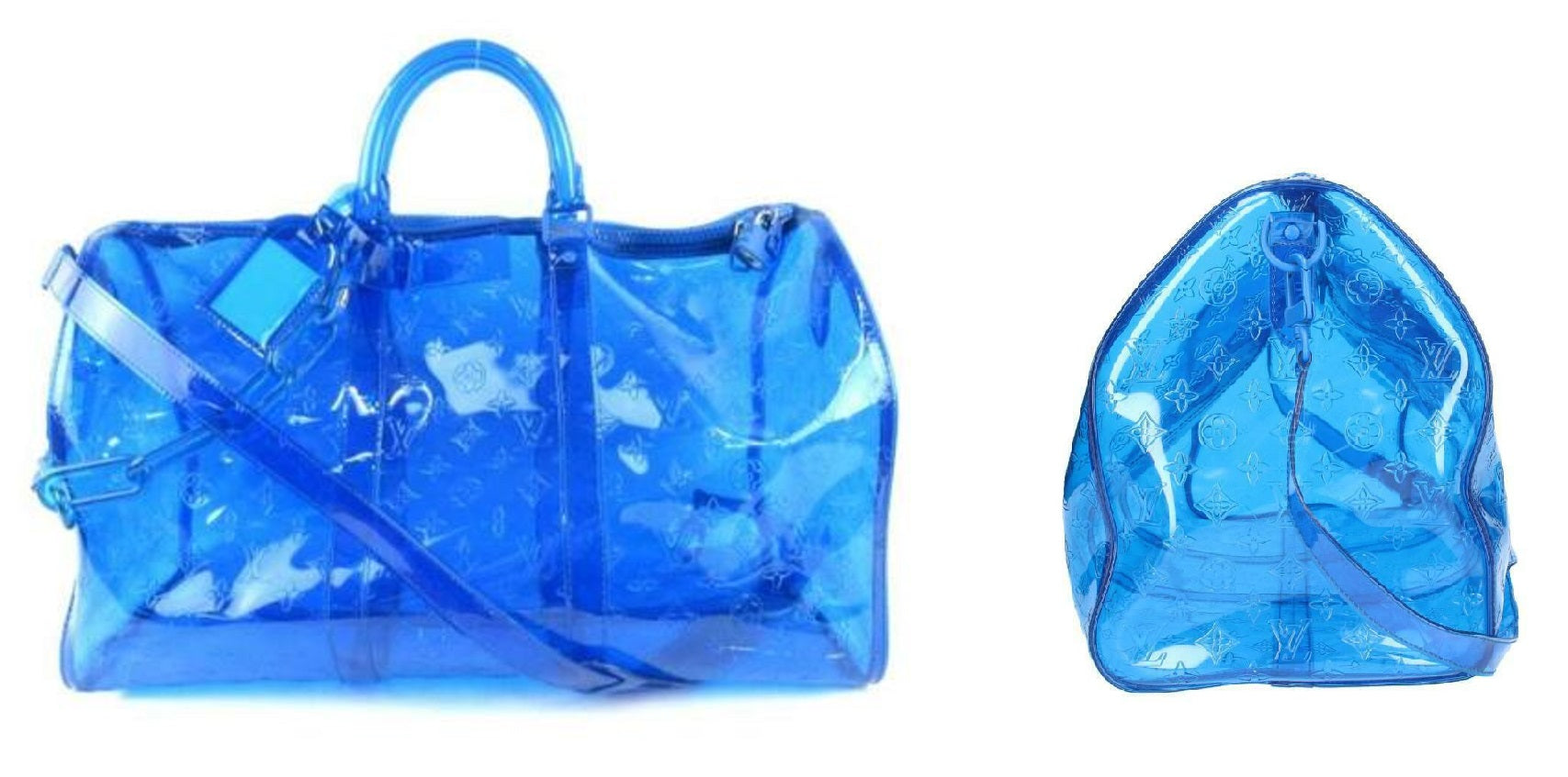 LOUIS VUITTON 19 Ss PRISM KEEPALL 50 2WAY TRAVEL BAG VIRGIL ABLOH blue transparent bag