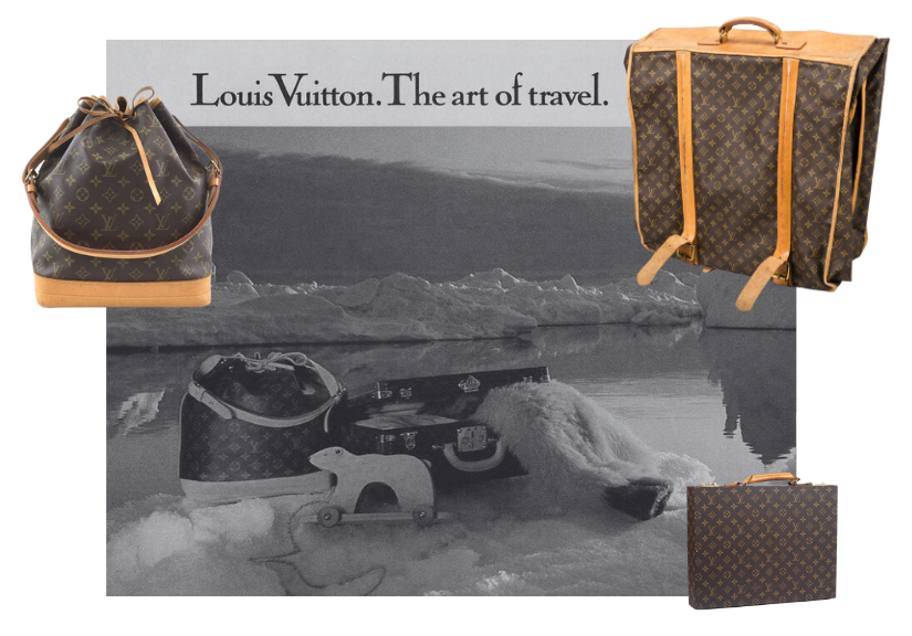 Scopri i migliori modelli di bagagli di Louis Vuitton per decenni Louis Vuitton: Vogue Magazine Ad (1987)