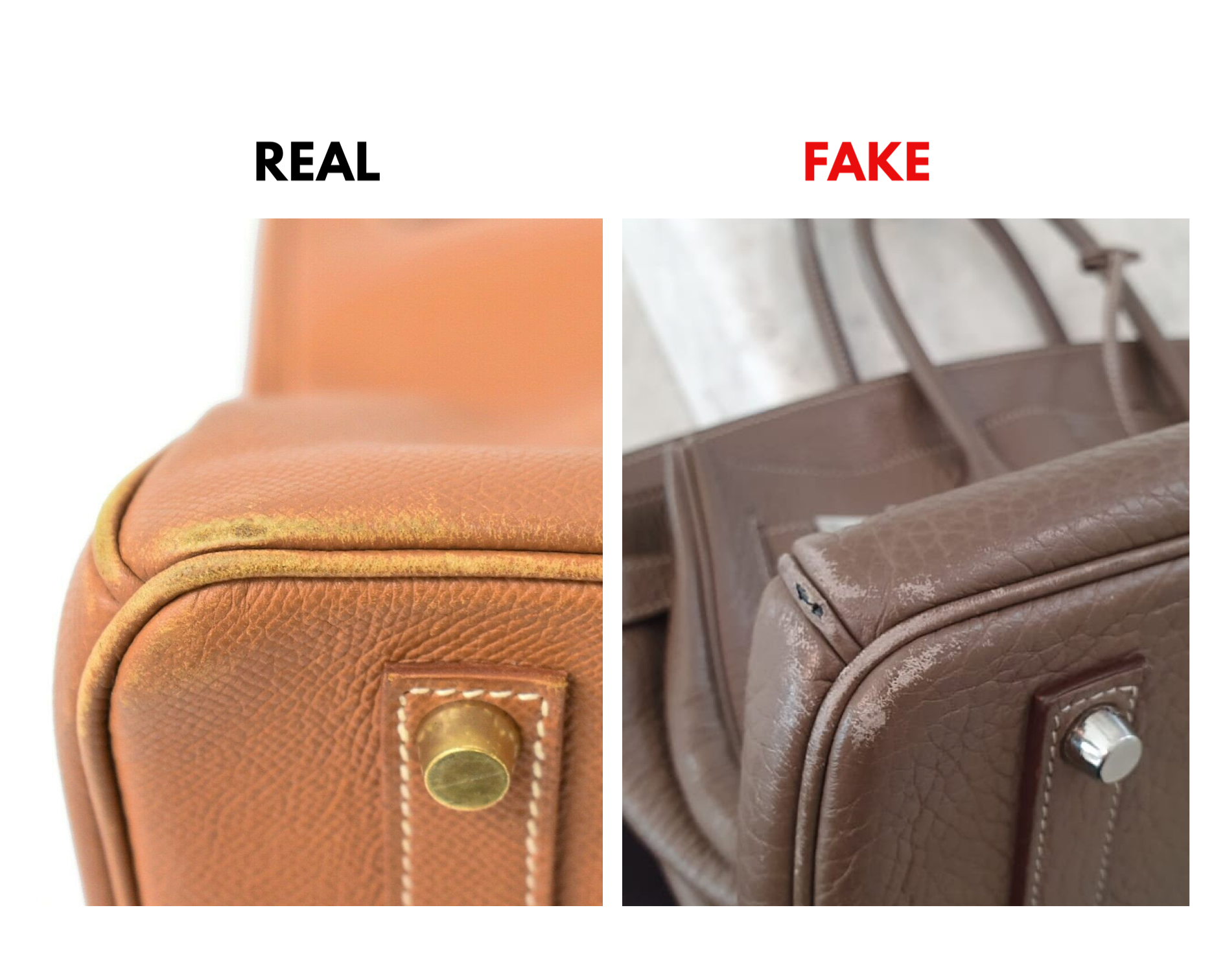 hermes bag fake vs real