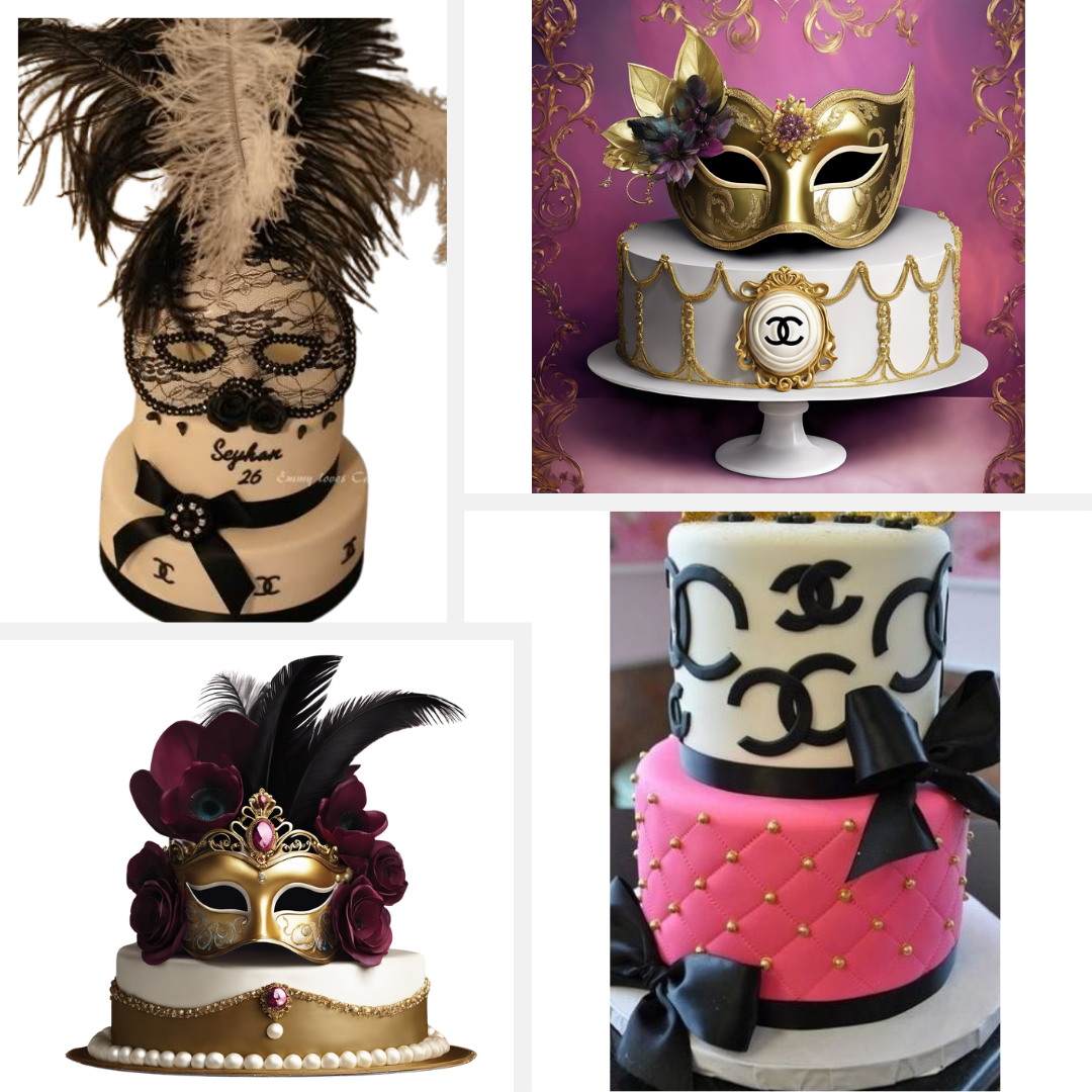 Trendy Chanel Cakes: dessert ispirato alla passerella Delits Masquerade Ball Mask Cake