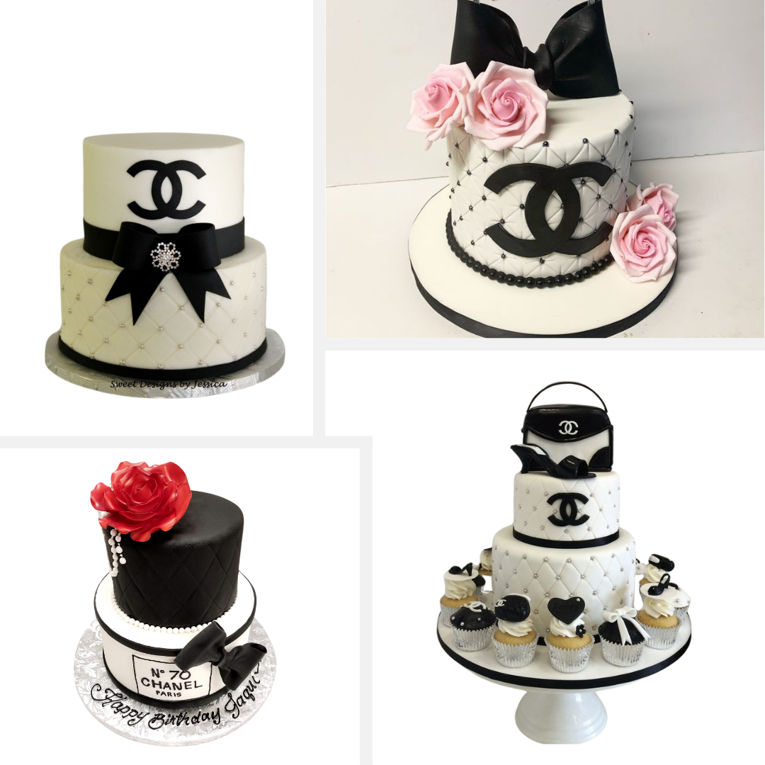 Tortas de moda de Chanel: Cake inspirado de postres de postres inspirados en la pista