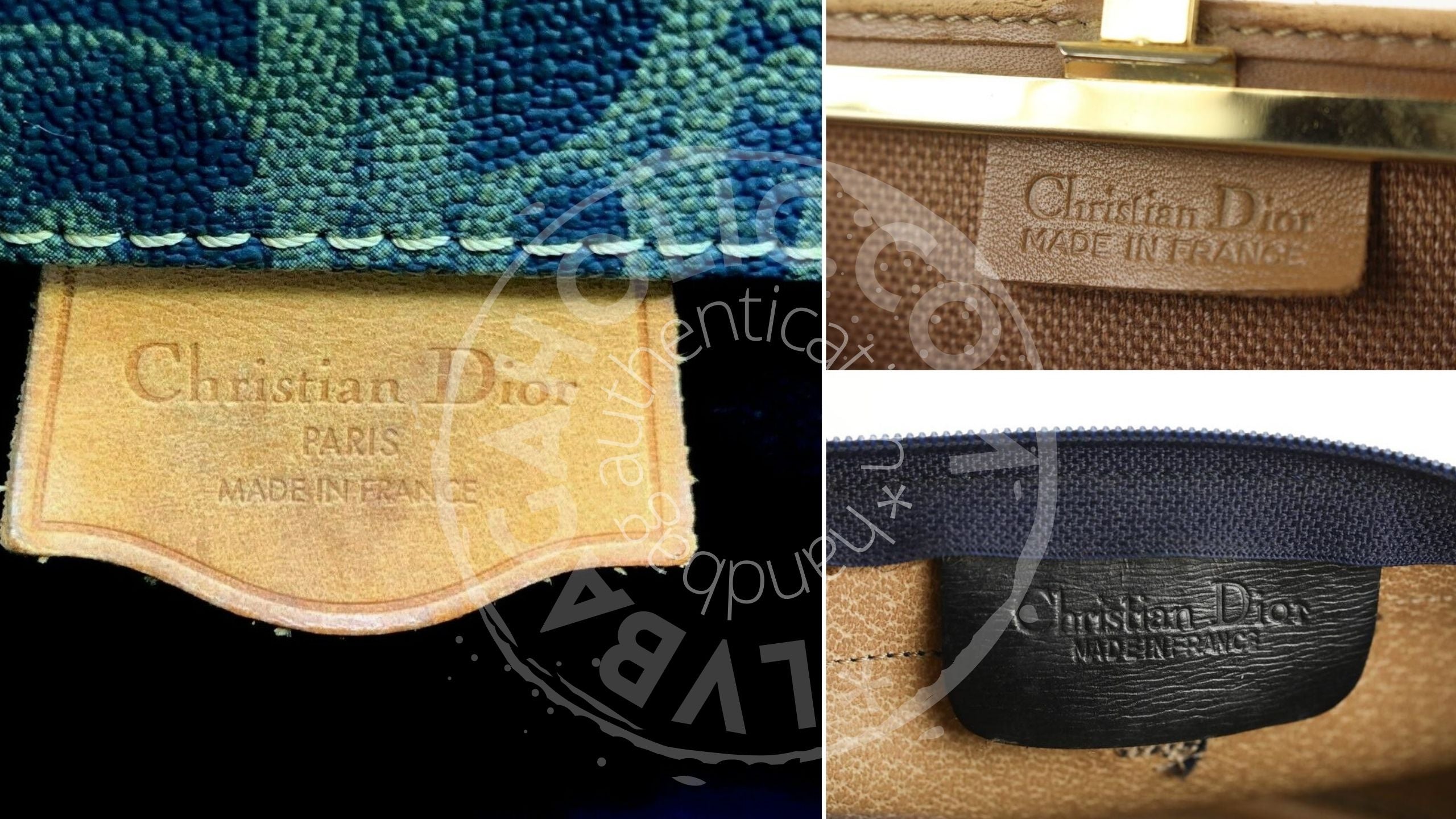 son bolsos de Dior hechos en France Leather Etiqueta 1980 1989 Etiqueta de cuero sin serie