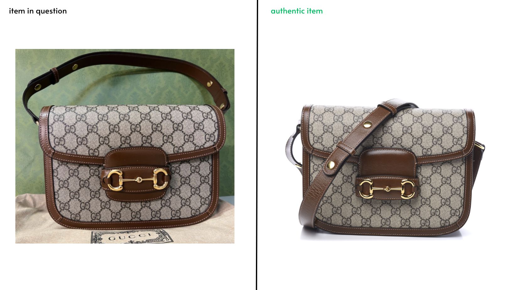 authenticating gucci horsebit bag front