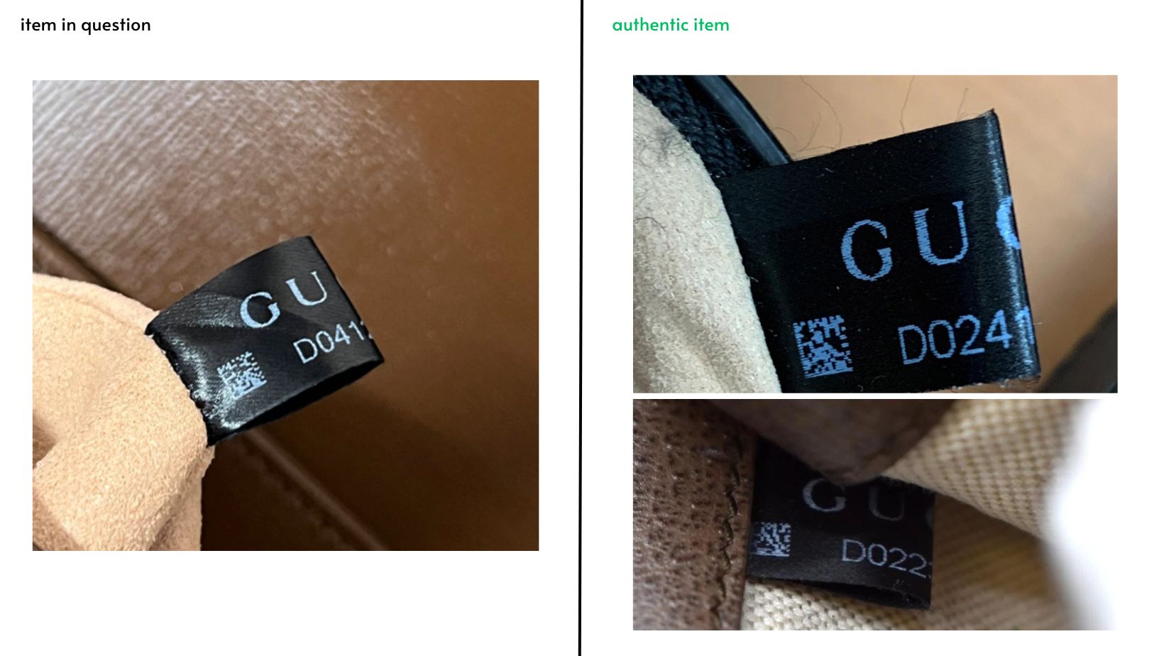 Autenticazione della borsa Gucci Horsebit tag