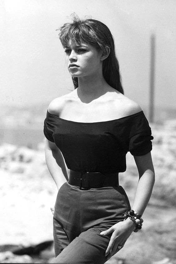 brigitte bardot off the shoulder neckline