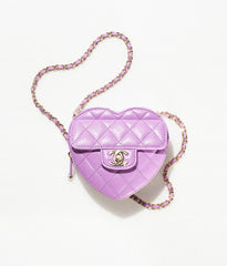 chanel HEART CLUTCH WITH CHAIN violet