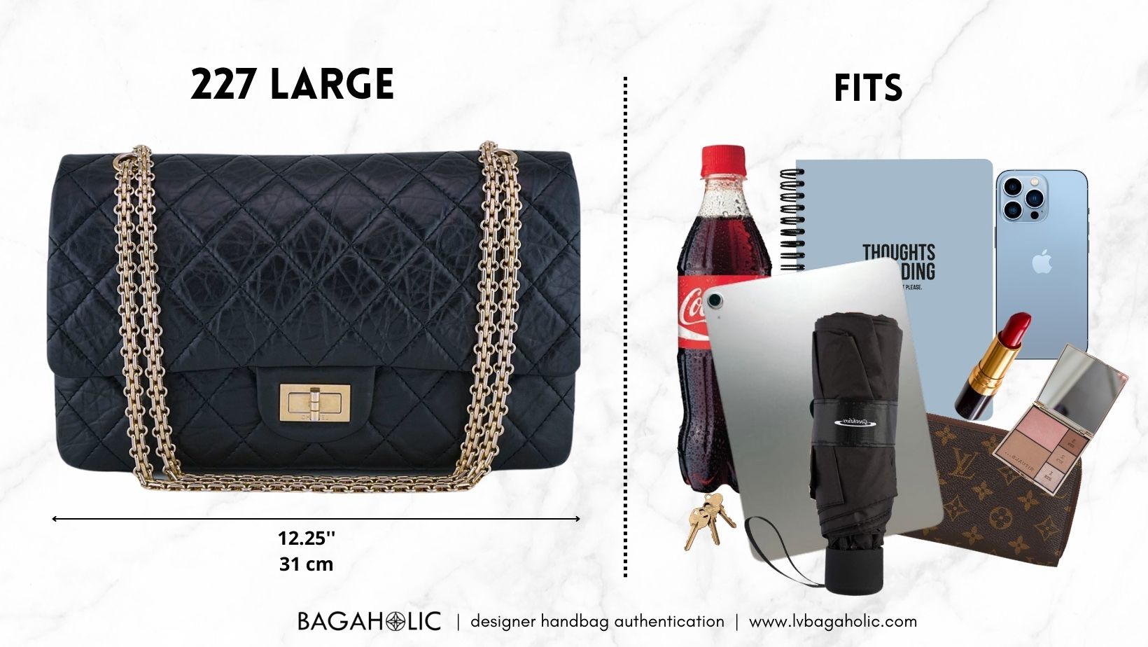 Chanel Bag Size Comparison: Classic Flap vs Reissue [Pictures] – Bagaholic