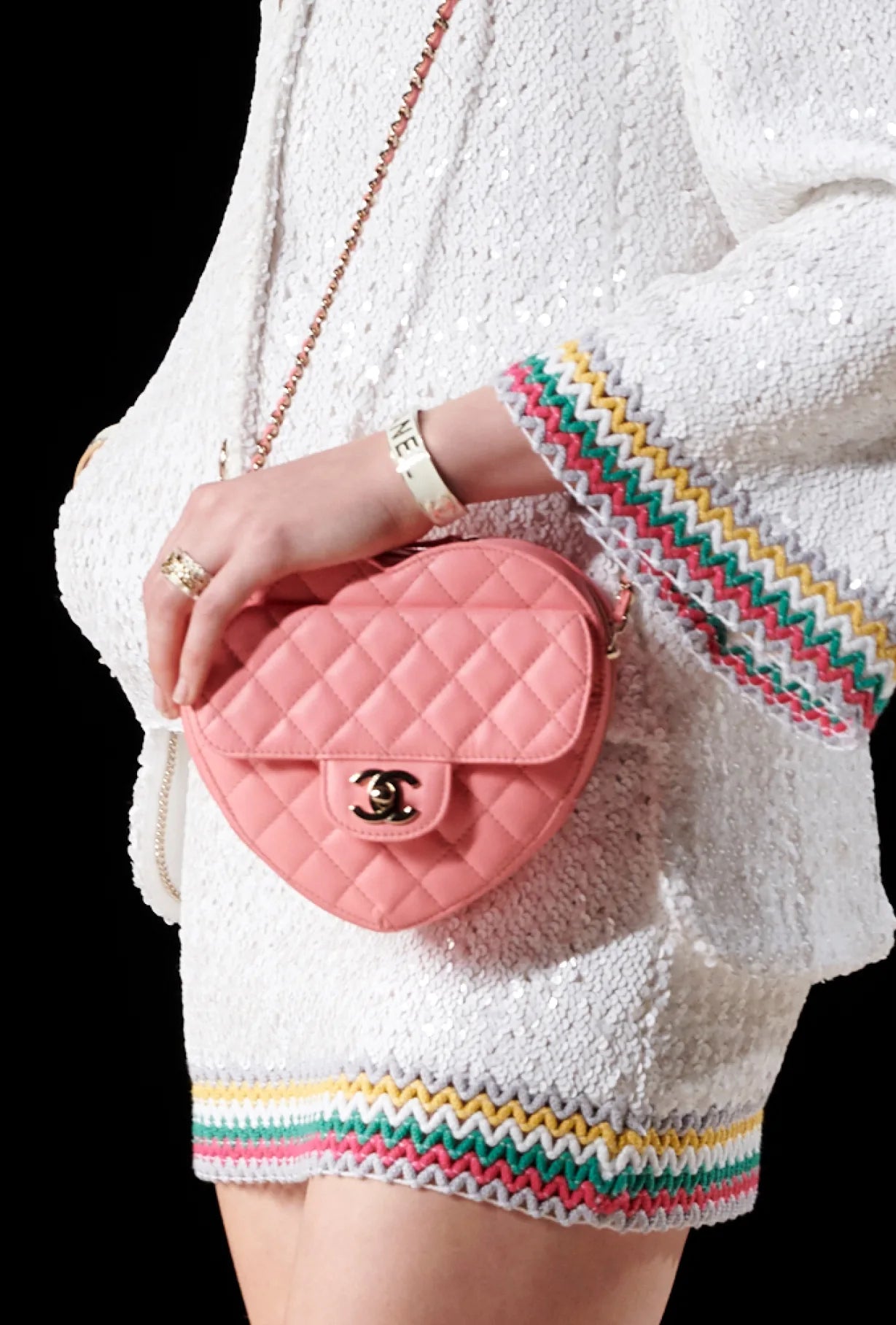 Chanel Heart Bag 22S White Lambskin