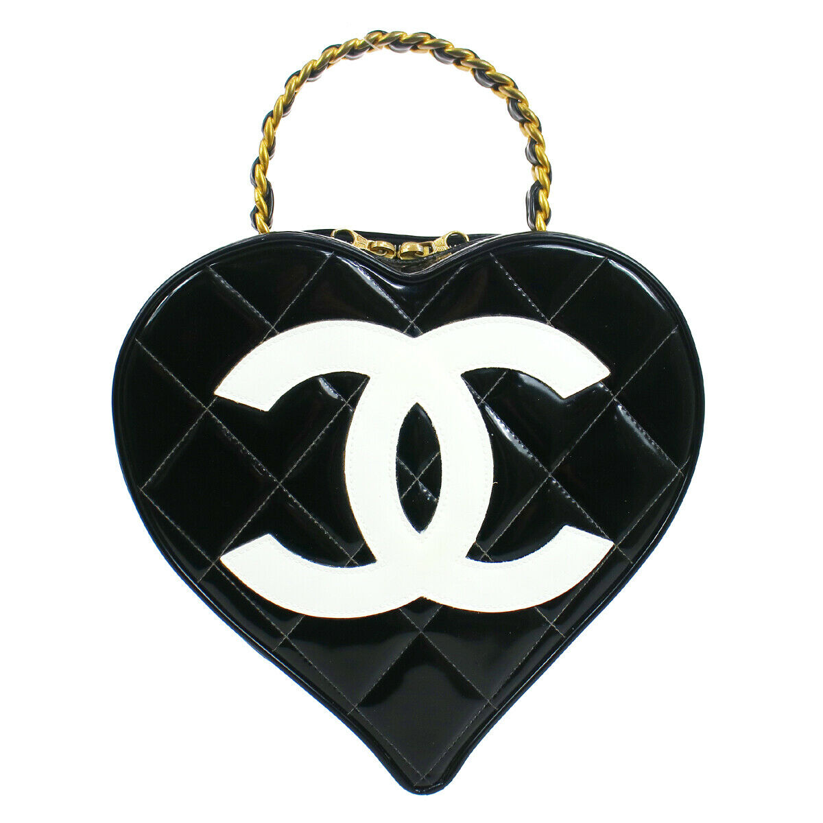 CHANEL heart Logo/CC Mark Chanel Bag Shoulder Bag enamel / pile