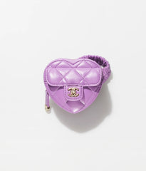 chanel heart zipped arm coin purse