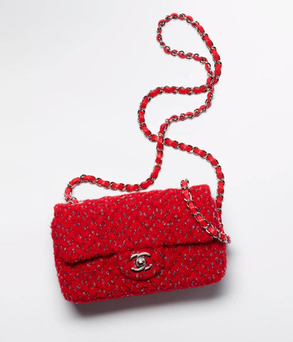 Chanel Mini Flap Aud Red Tweed