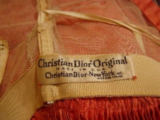 christial dior 1950s vintage dress label