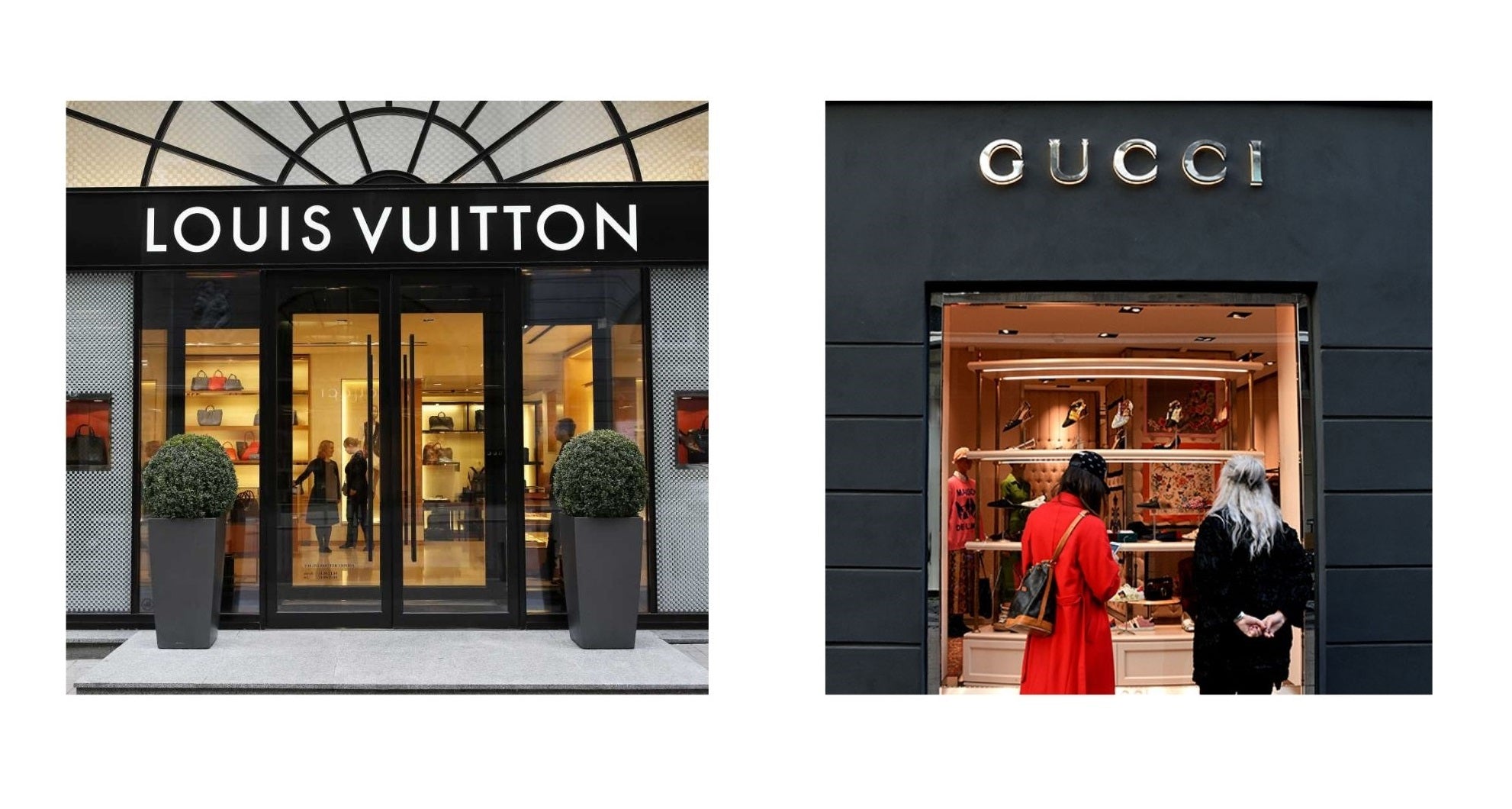 gucci vs louis vuitton logo