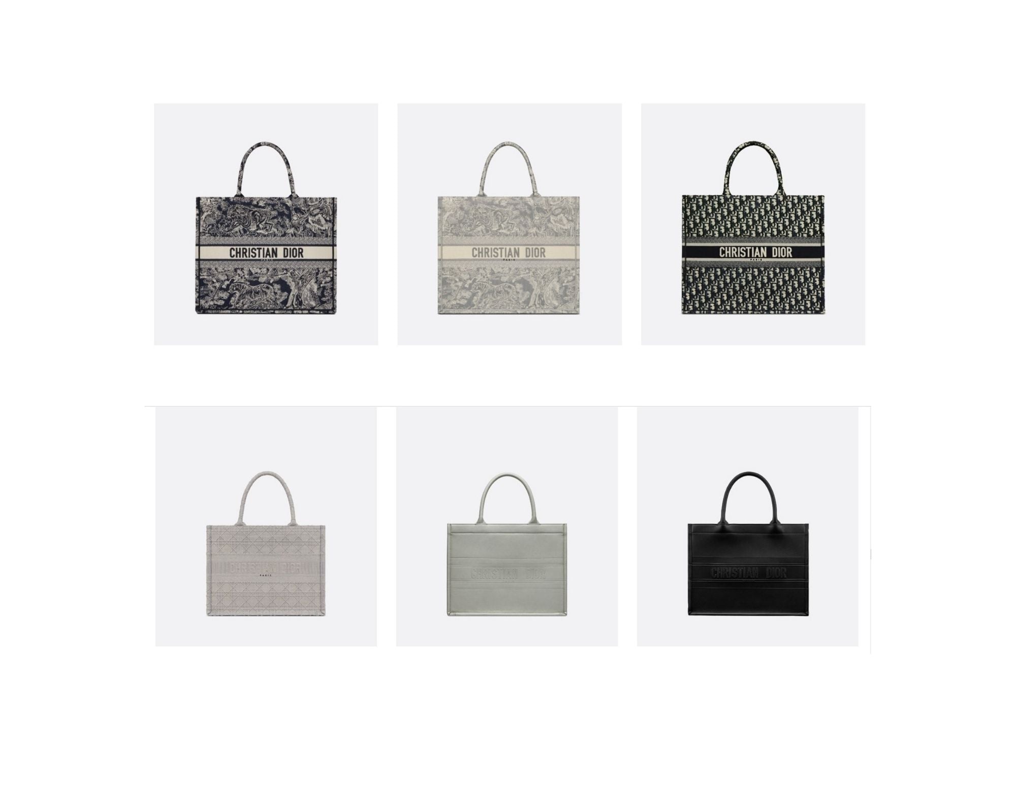 What is the Best Designer Tote Bag: Dior Book Tote vs Louis Vuitton Onthego materials available
