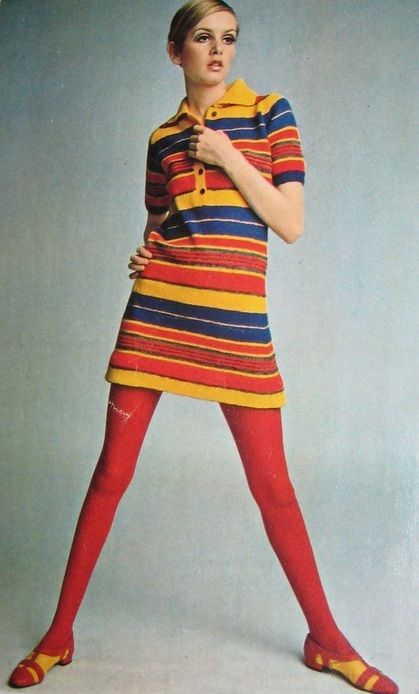 weibliches 70er Jahre Outfit Twiggy