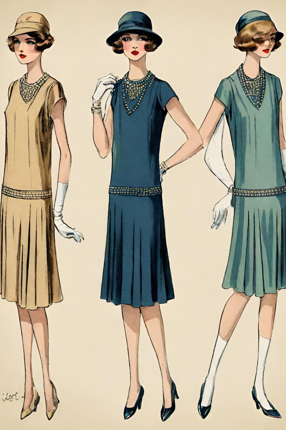 robe à clapet tenue typique des années 1920