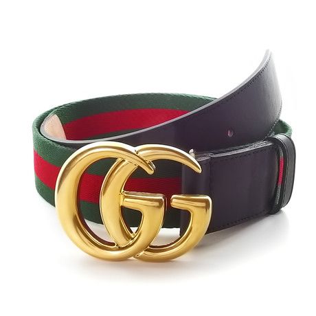 409416 gucci red green Green Web Double G Belt