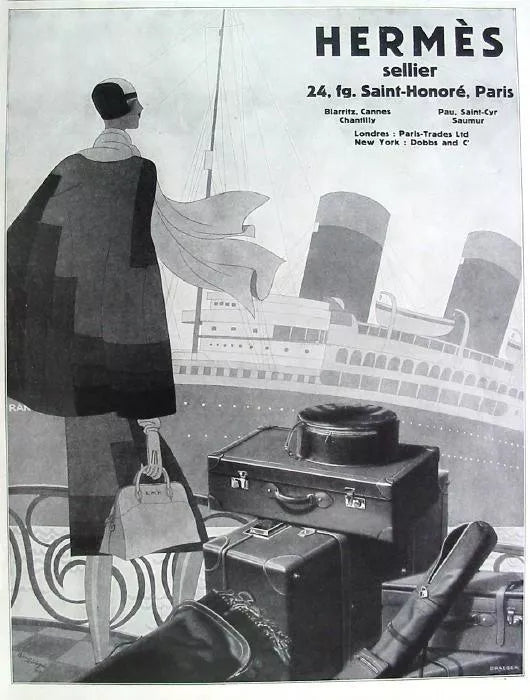 Hermes 1927 Ad Art Deco Travel Bolss