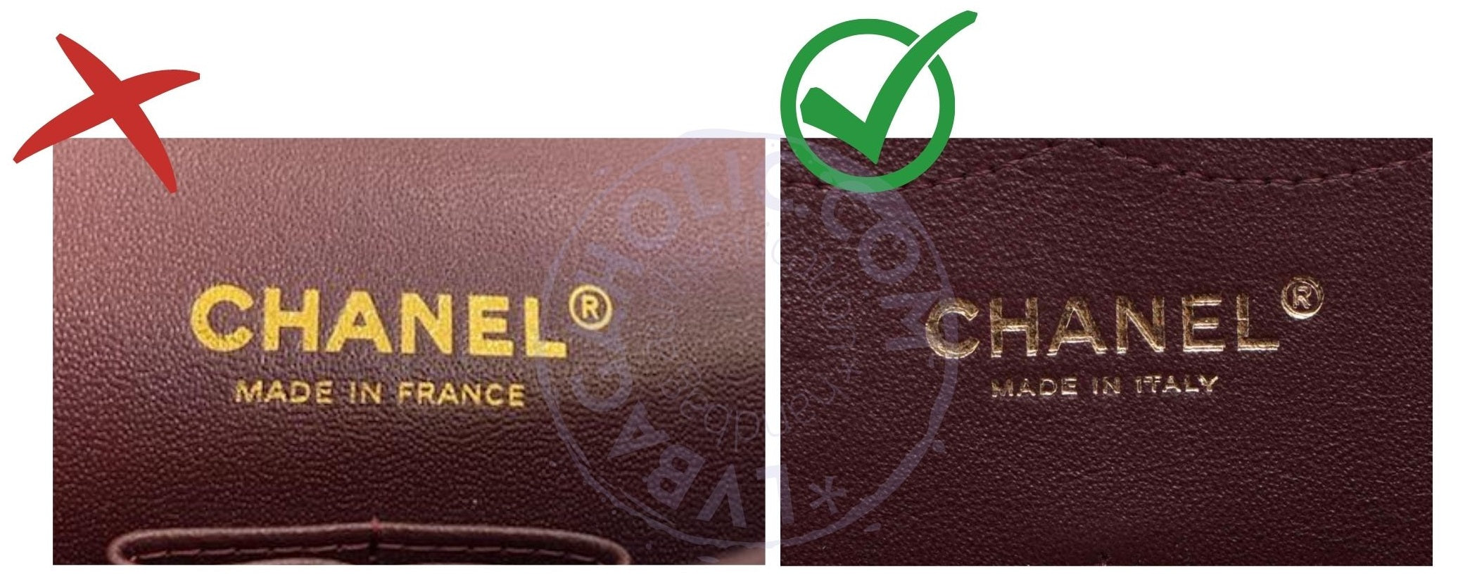 Cómo detectar un chanel falso Cómo decirle a Chanel Real vs Fake Heat Stamp 1