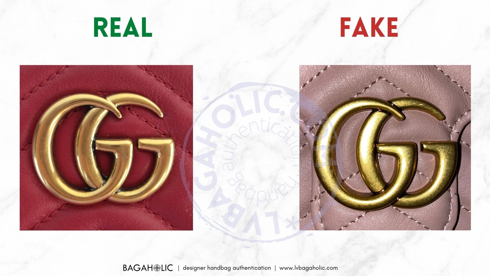how to spot a gucci fake logo