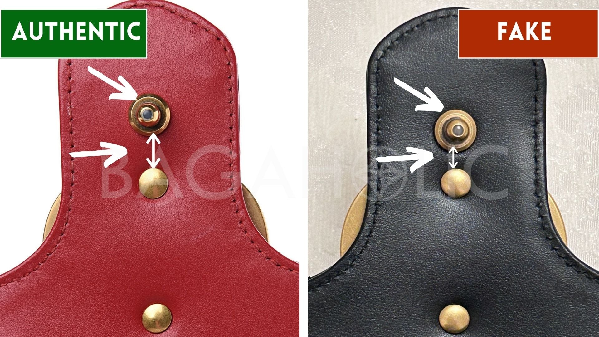 how to tell a fake gucci marmont hardware examination