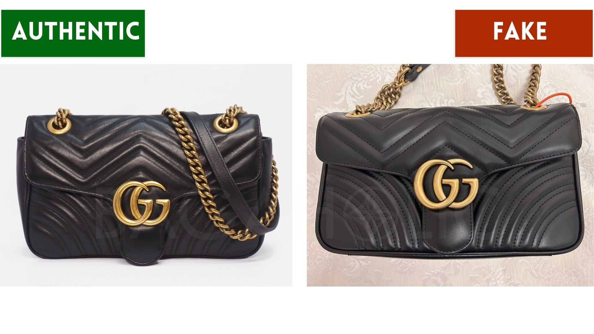 Come capire se una borsa Gucci Marmont è un vero aspetto