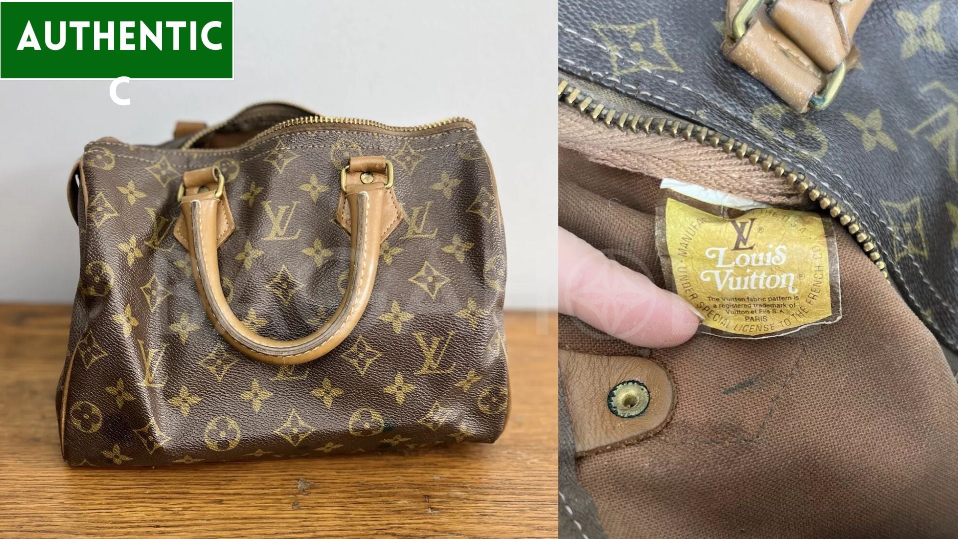 how to tell if a vintage louis vuitton bag is real - yellow tag French Co