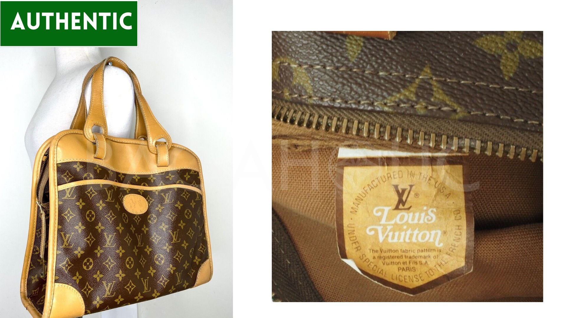 how to tell if a vintage louis vuitton bag is real - yellow tag French Co 1