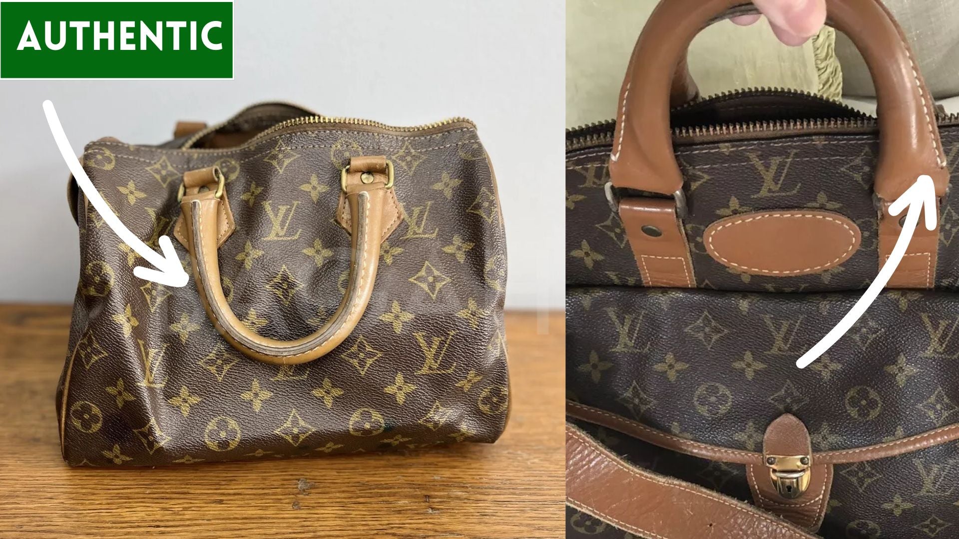 Come capire se Louis Vuitton vintage è reale o falso cucitura bianca