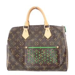 louis vuitton perforated speedy 30 green lv bag with holes