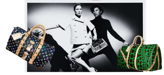 Scopri i migliori modelli di bagagli di Louis Vuitton per decenni Louis Vuitton: Vogue Magazine Ad (1987) Kashi Murakami e Yayoi Kusama
