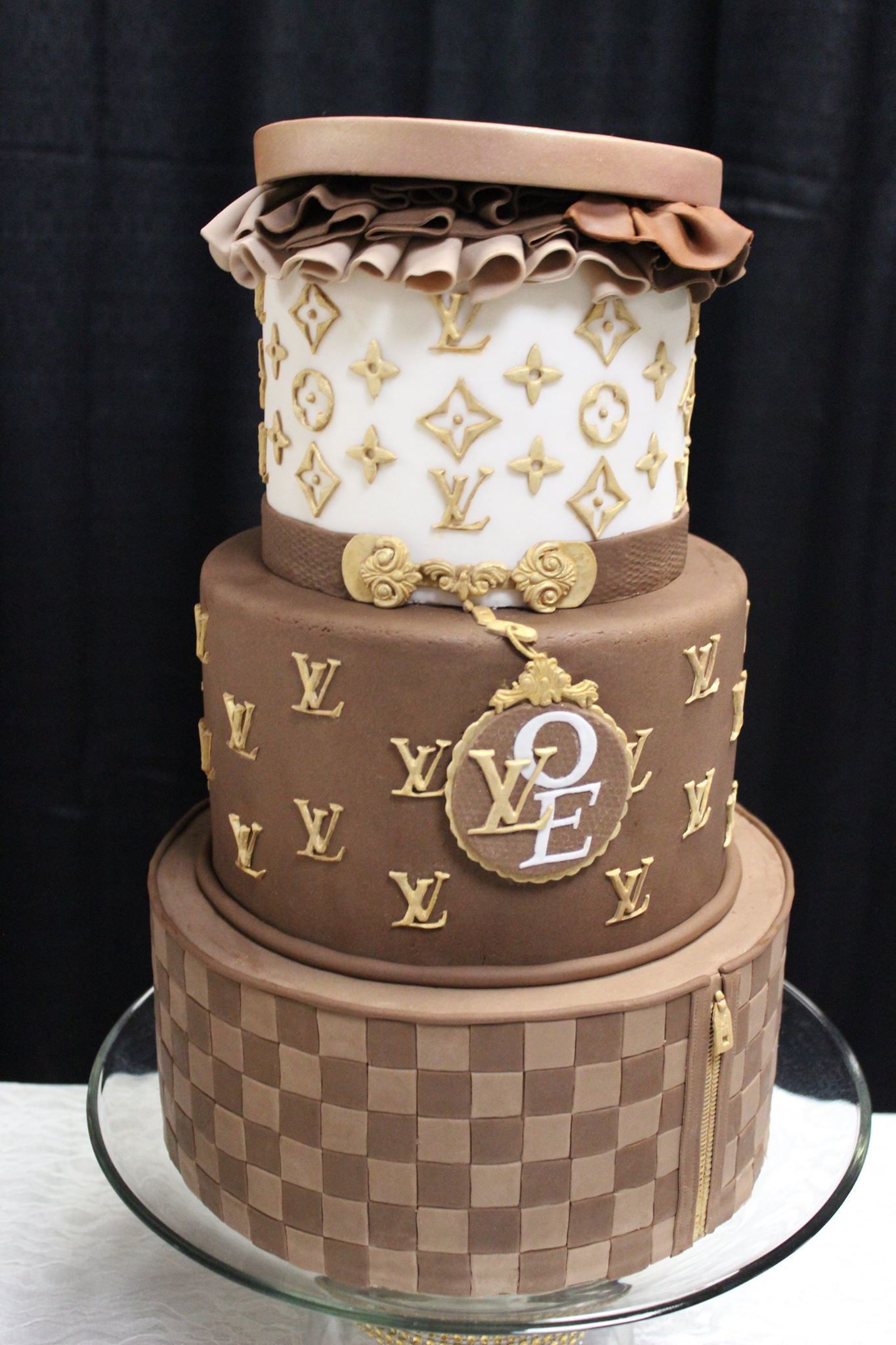 Louis Vuitton Cake with Money Stack