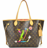 RARE😍Authentic Limited LOUIS VUITTON Neverfull MM V Grenade Fuchsia TOTE