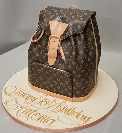 louis vuitton backpack cake